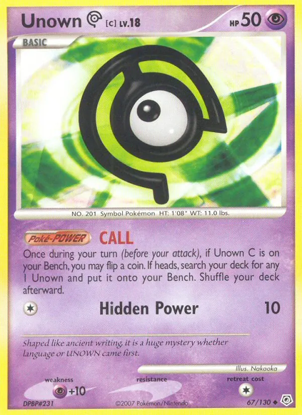 Pokémon card Unown C
