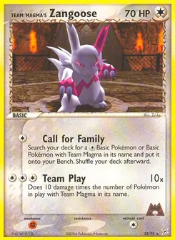 Kaart Team Magma's Zangoose