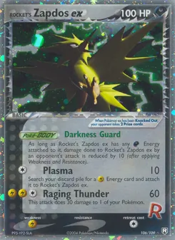 Kaart Rocket's Zapdos ex