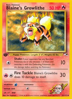 Kaart Blaine's Growlithe