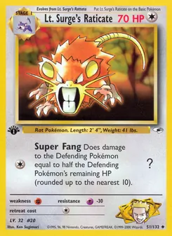 Kaart Lt. Surge's Raticate