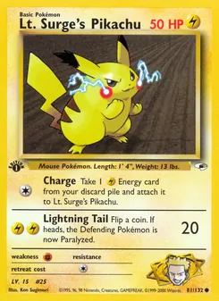 Kaart Lt. Surge's Pikachu