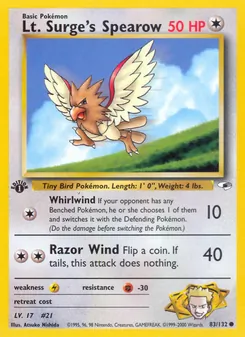 Kaart Lt. Surge's Spearow