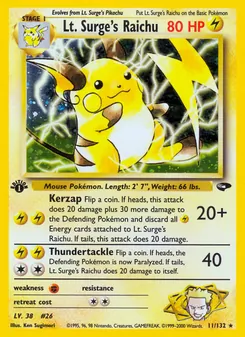 Kaart Lt. Surge's Raichu