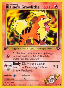 Kaart Blaine's Growlithe