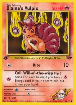 Kaart Blaine's Vulpix