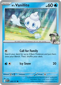Kaart N's Vanillite