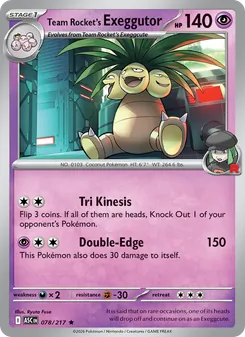 Kaart Team Rocket's Exeggutor