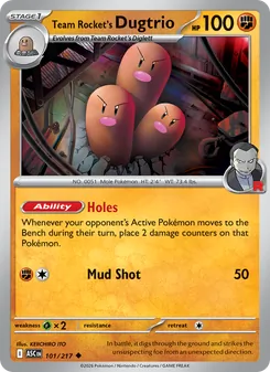 Kaart Team Rocket's Dugtrio