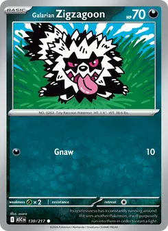 Kaart Galarian Zigzagoon