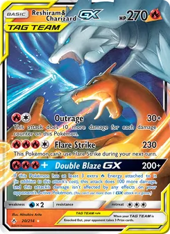 Kaart Reshiram & Charizard GX