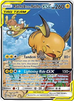 Kaart Raichu & Alolan Raichu GX