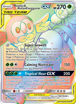 Kaart Rowlet & Alolan Exeggutor GX