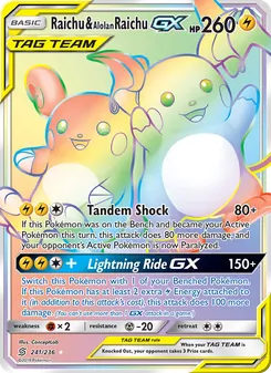 Kaart Raichu & Alolan Raichu GX