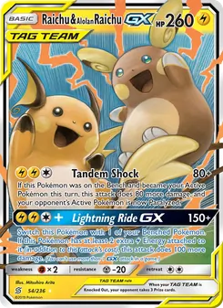 Kaart Raichu & Alolan Raichu GX