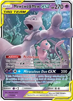 Kaart Mewtwo & Mew GX