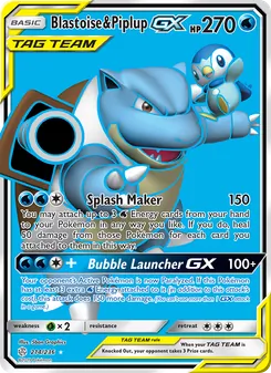 Kaart Blastoise & Piplup GX