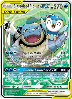 Kaart Blastoise & Piplup GX