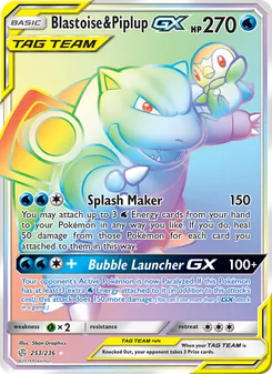 Kaart Blastoise & Piplup GX