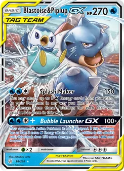 Kaart Blastoise & Piplup GX