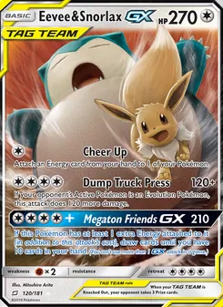 Kaart Eevee & Snorlax GX