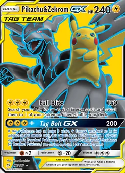 Kaart Pikachu & Zekrom GX