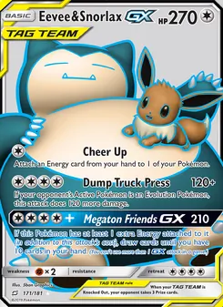 Kaart Eevee & Snorlax GX