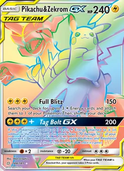 Kaart Pikachu & Zekrom GX