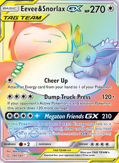 Kaart Eevee & Snorlax GX