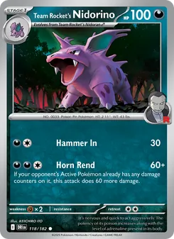Kaart Team Rocket's Nidorino