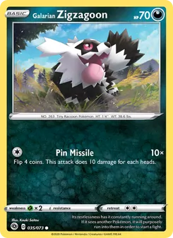 Kaart Galarian Zigzagoon