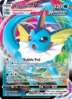 Kaart Vaporeon VMAX