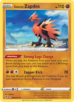 Kaart Galarian Zapdos